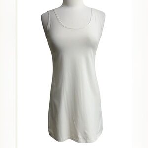 A'nue Ligne XS White Long Tunic Tank EUC